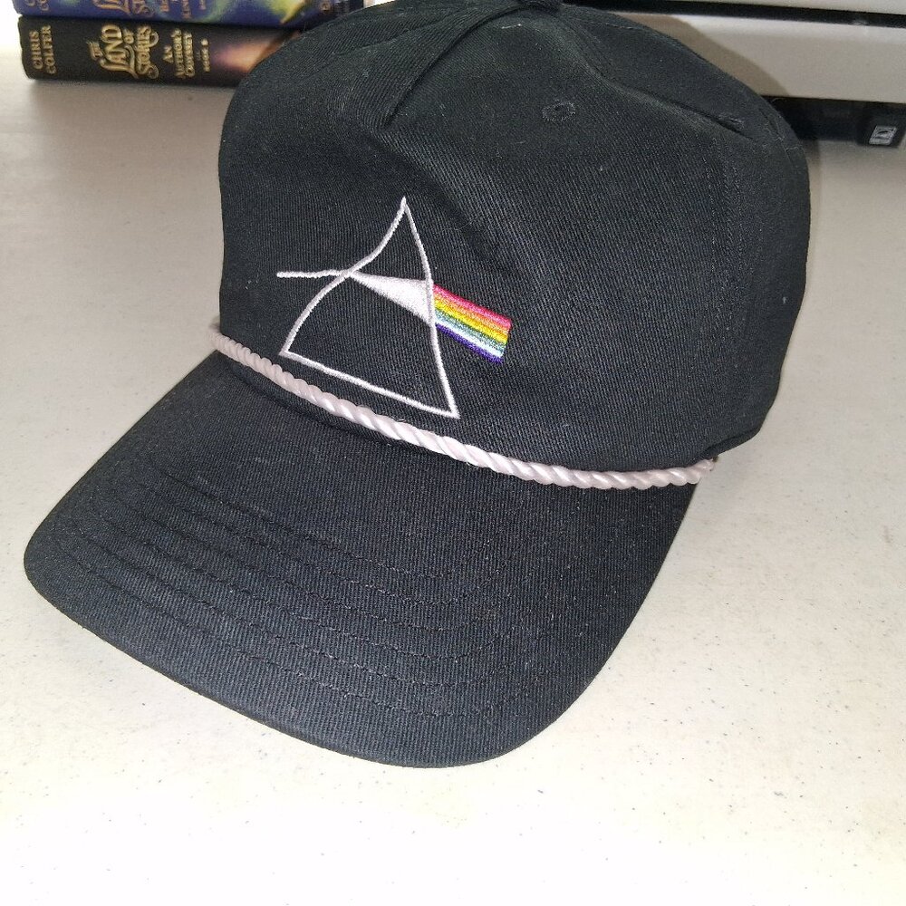 Pink Floyd Dark Side Of The Moon Logo Rope Hat Black Strapback Cap Classic Rock